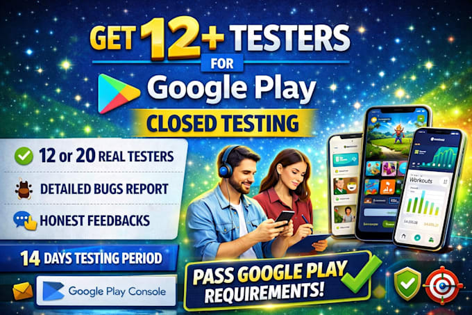 12 testers 20 testers user testing google play console closed testing 12 testers