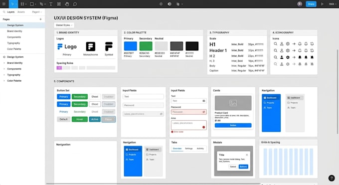 design UI UX system in figma