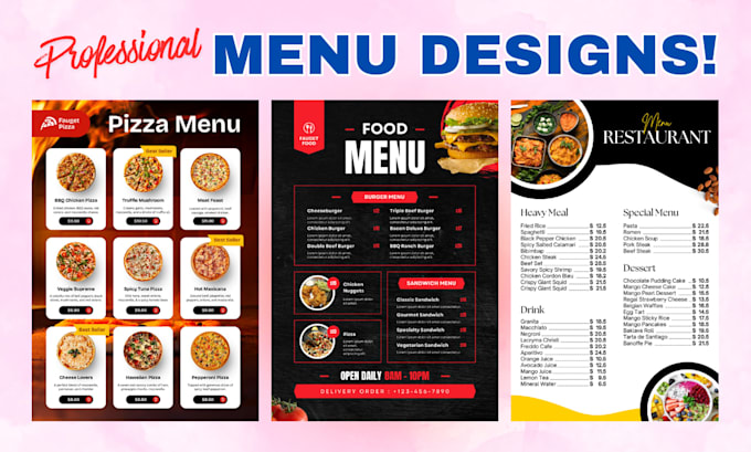 design modern and professional restaurant and cafe menu design