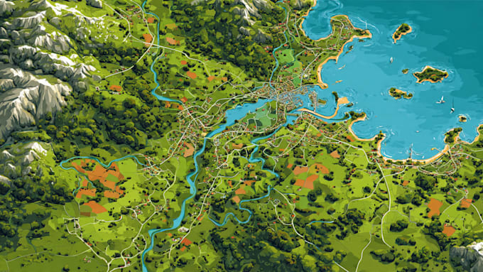 design a vector map illustration