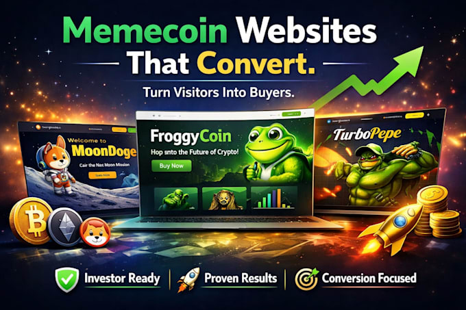 build crypto or memecoin websites that turn visitors into investors