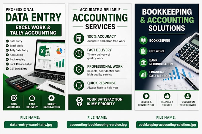 do accounting, bookkeeping and tally data entry