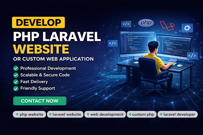 develop and customize PHP laravel website