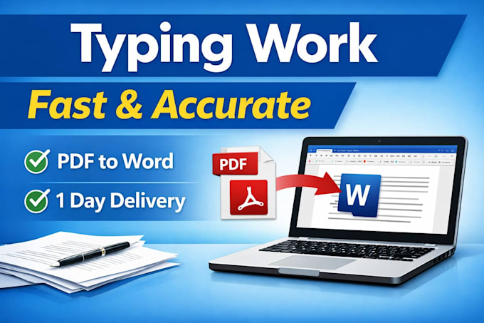 Works Fast Typing Do fast typing work from pdf image or handwritten notes by Riyonixx ...
