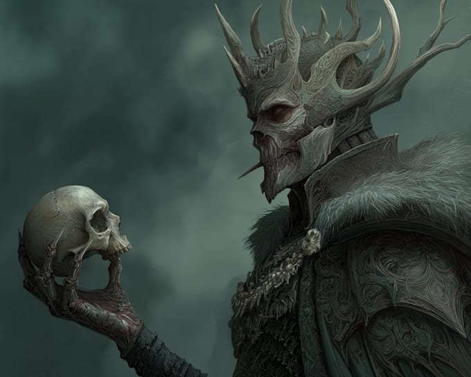 create dark fantasy horror character art