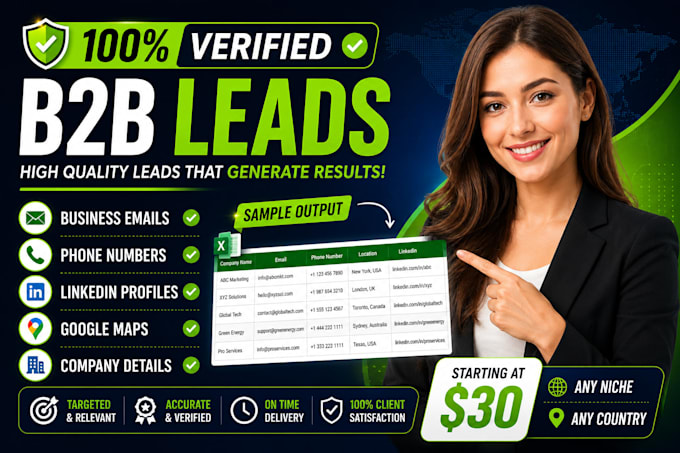 provide verified b2b leads with emails for cold email outreach