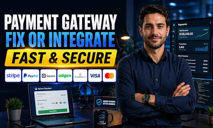 fix or integrate stripe api, paypal, square, adyen, checkout API payment gateway