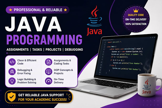 provide java programming, oop, debugging and project support