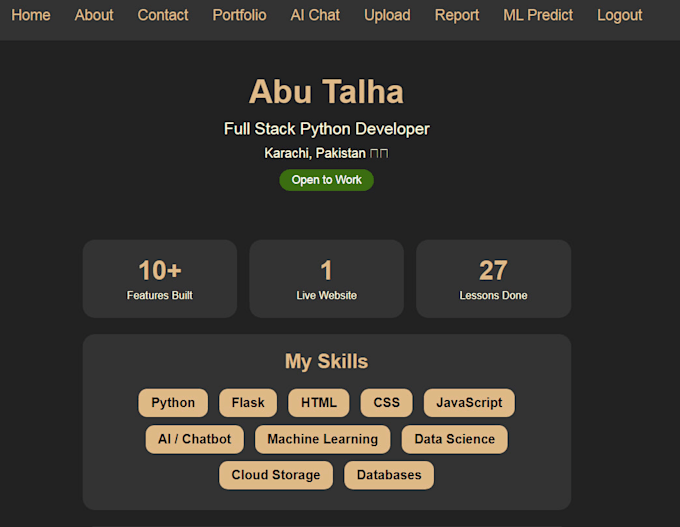 build a professional python flask website with ai chatbot