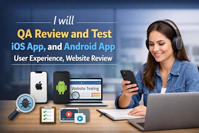 qa review and test ios app, and android app user experience, website review