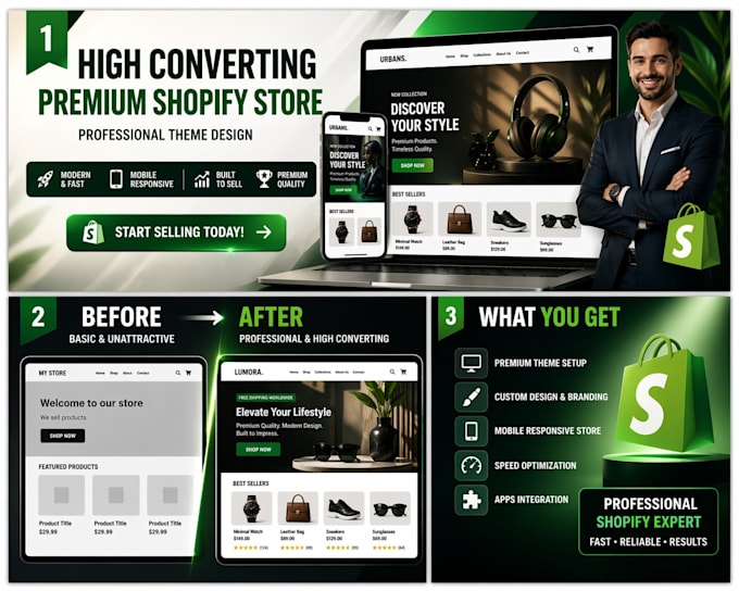 Design a high converting shopify store using premium themes by ...