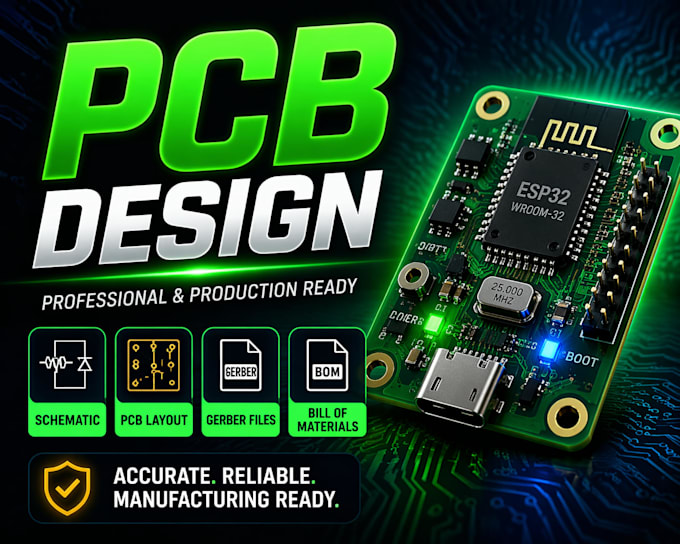 design professional pcb with schematic, bom and gerber files