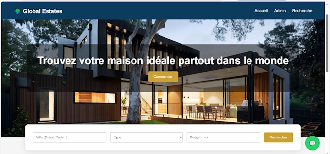 a modern real estate website, dynamic system plus admin