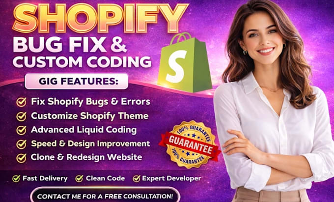 fix shopify bug, customize theme, custom coding dropshipping