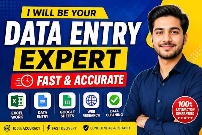 do accurate data entry, excel work, data cleaning and web research