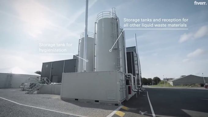 create 3d industrial animation factory engineering process and renewable energy