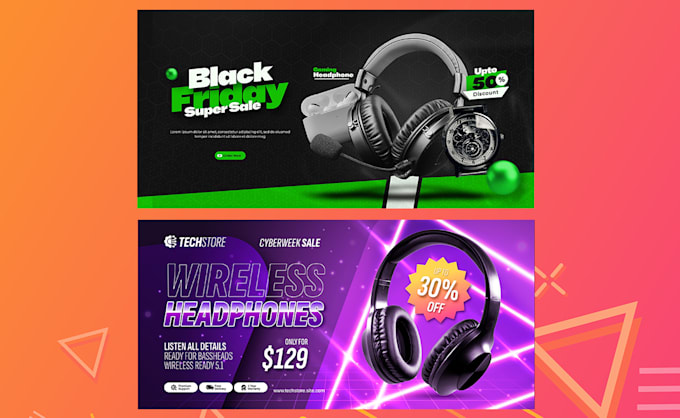 design website banner, slider, display ads and shopify banner