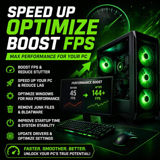 boost fps, speed up your PC, and optimize your gaming laptop for max performance