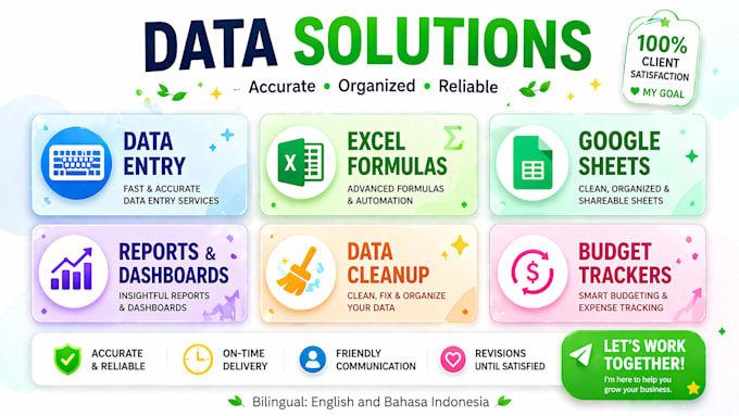 do excel data entry, cleanup, and google sheets work