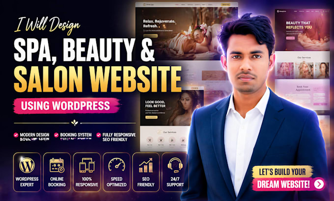 design a spa, beauty, and salon website using wordpress