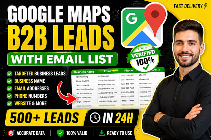 generate verified google maps b2b leads and email list