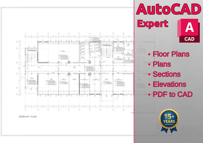 make precise 2d autocad drawings, plans, sections and elevations
