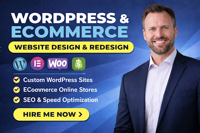 design, redesign wordpress website and develop ecommerce website online store