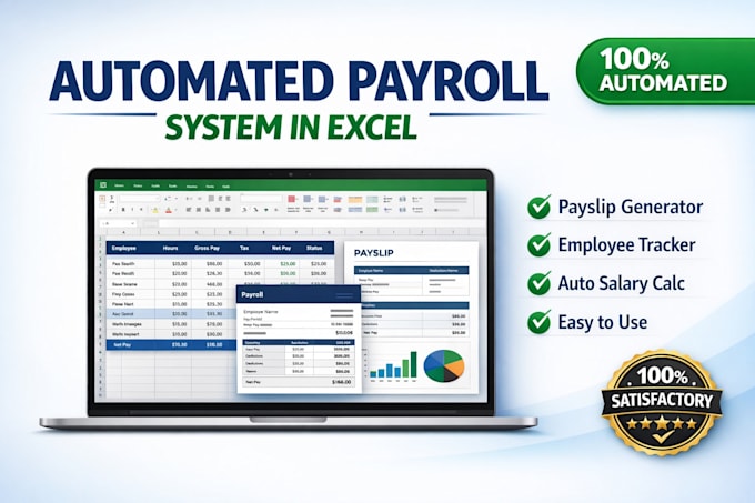 create automated payroll spreadsheet, attendance tracker and HR dashboard excel