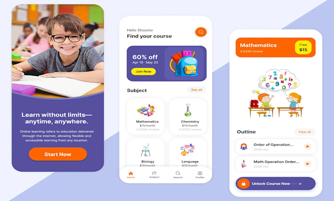 develop kids educational app, school app, and kid learning game