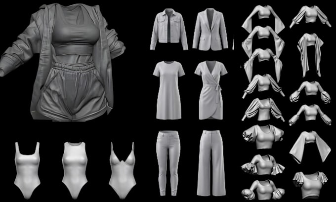 rig texture 3d clothing mesh outfits for vrchart second life fivem imvu peds