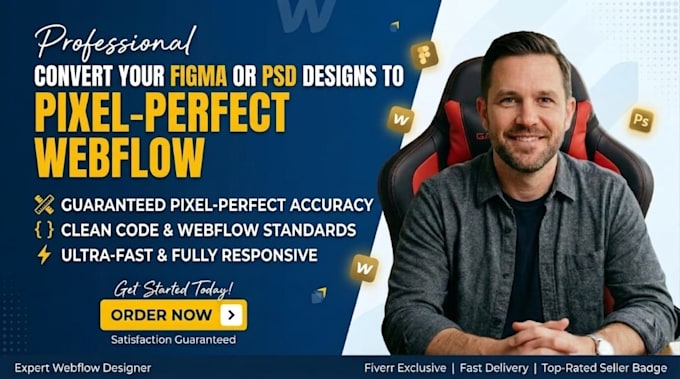 convert figma or PSD designs into a pixel perfect webflow page