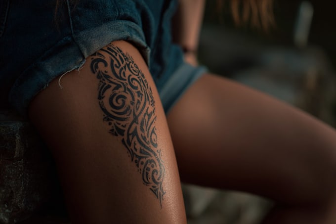 do a spiritual tribal tattoo art with custom pattern