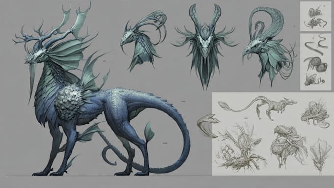 draw fantasy creatures and custom monster illustration
