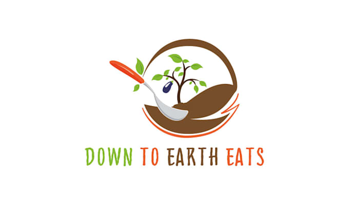 create powerful super seed logo for down to earth eats