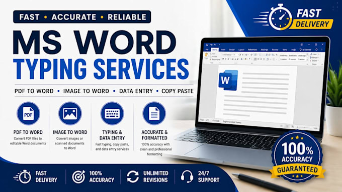 do fast ms word typing and pdf to word converstion