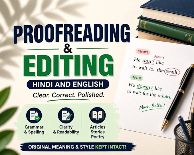 proofread and edit your english or hindi content