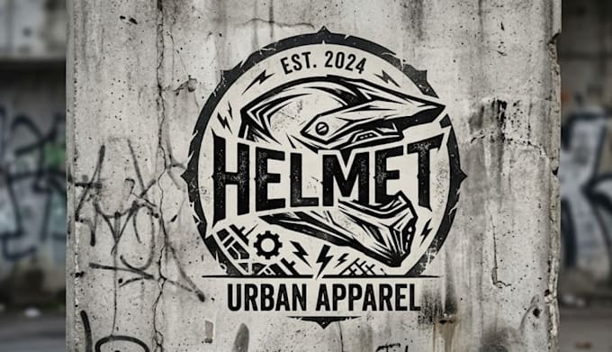 create a streetwear helmet logo for clothing