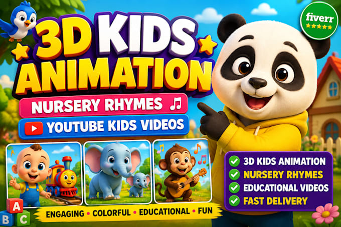 create viral 3d cocomelon style kids videos