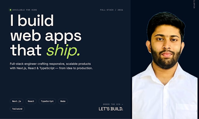 Develop a responsive full stack website or web app by Devwitharkam | Fiverr