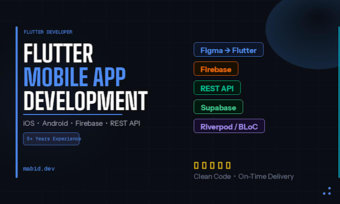 build a flutter ios and android app with firebase backend and clean UI