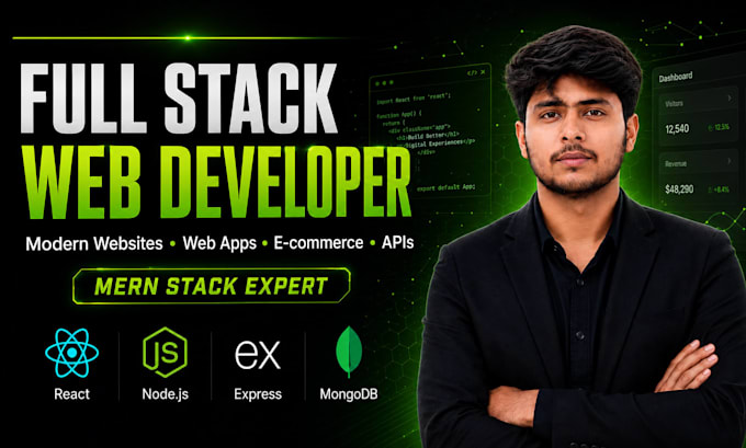 develop full stack mern web app with react and node js
