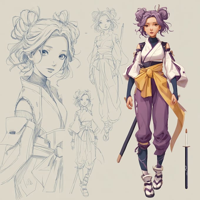 Make a character design and concept art in anime style by Samulbh | Fiverr