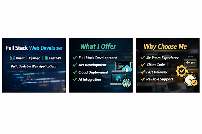 Build full stack web app using react django fastapi by Sumita_14 | Fiverr