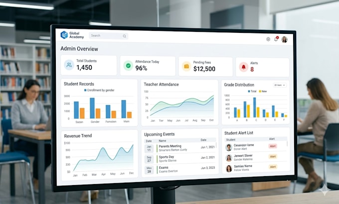 develop a custom school management system with student portal