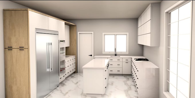 autocad layouts, realistic 3d renderings for bedrooms, kitchen, kitchen cabinets