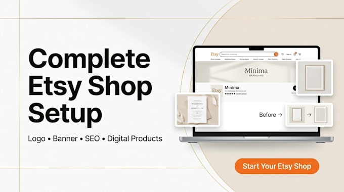 create etsy shop, setup, SEO and digital products design