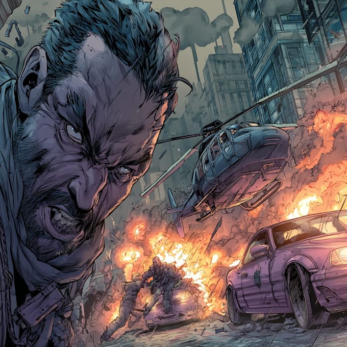 comic book illustration with comic book illustrator