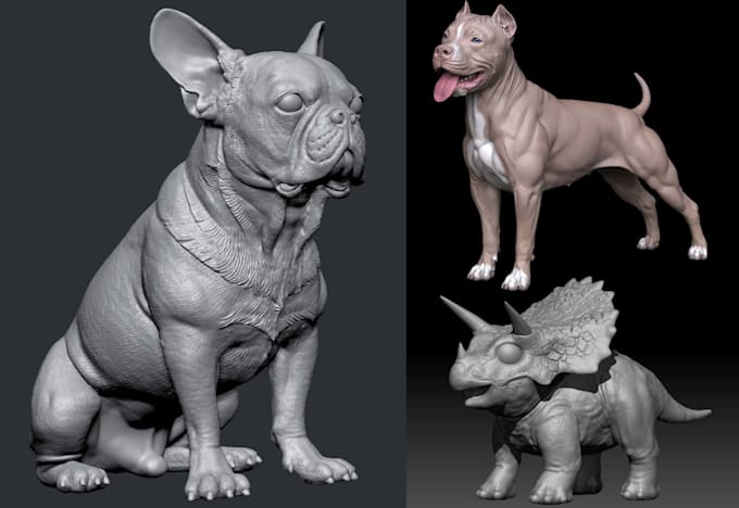 do 3d animal model dog figurine model dinosaur creature dragon model 3d printing