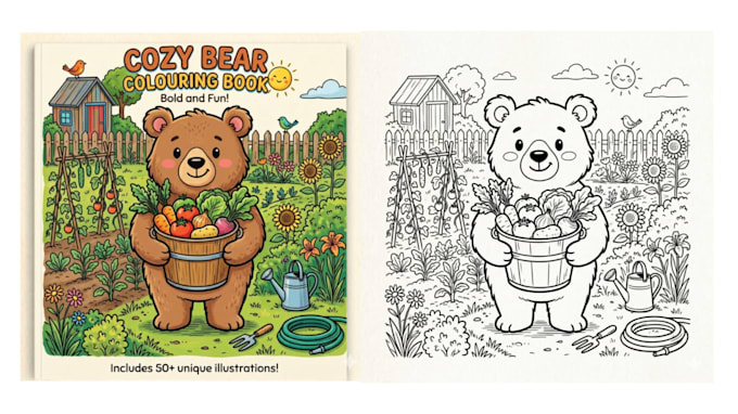 create bold and easy coloring pages for your book  using ai