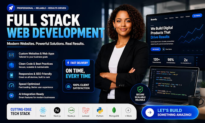 do custom ai web app full stack website development front end back end developer